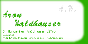 aron waldhauser business card